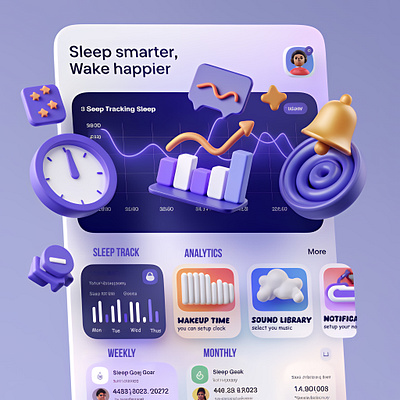 mobile app ui 3d clean dashboard design system graphic design light onboarding onboarding page onboarding screen onboarding ui platform purple startup ui user interface ux website whitespace