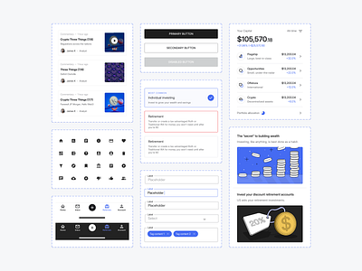 💸Finance Widgets UI Kit clean design dashboard ui design inspiration design system finance app finance ui financial insights financial management fintech fintech widgets icon design interactive elements investment widgets minimal design portfolio tracker responsive ui typography uiux design user centric ui widgets design