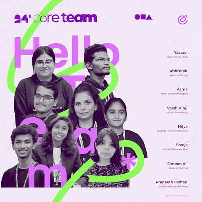 CORE TEAM POSTER core team graphic design introduction new team team introduction team members team poster team work