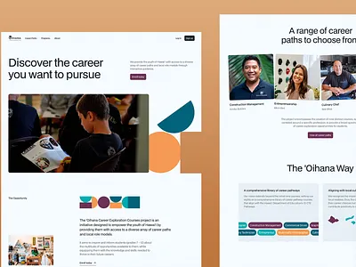 Oihana - Career Exploration Website career exploration career guidance career paths career planning career resources curriculum educatin homepage program projects role models skills development students ui ux web design web ui web ux website youth development