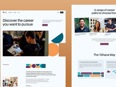 Oihana - Career Exploration Website career exploration career guidance career paths career planning career resources curriculum educatin homepage program projects role models skills development students ui ux web design web ui web ux website youth development