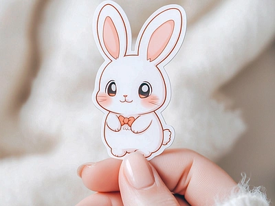 Cute Bunny Sticker Design animalsticker beehaya branding bunny art cartoon cartoon bunny cartoon character cartoon rabbit cartoon sticker character design cute bunny cute cartoon cute rabbit cutebunnysticker design fiverr graphic design illustration sticker sticker design