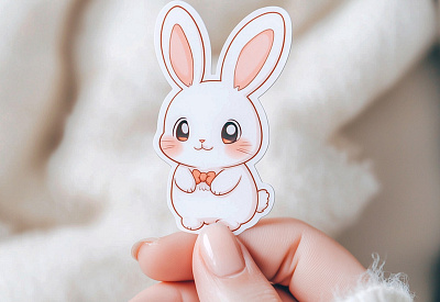 Cute Bunny Sticker Design animalsticker beehaya branding bunny art cartoon cartoon bunny cartoon character cartoon rabbit cartoon sticker character design cute bunny cute cartoon cute rabbit cutebunnysticker design fiverr graphic design illustration sticker sticker design