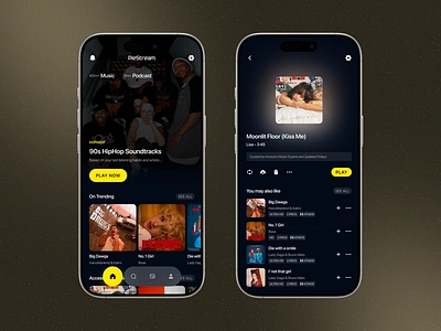 PieStream App UI app design app mockup app ui clean ui ios app minimal mobile app mobile app design mobile design mobile ui mockup music app music app ui music streaming simple ui stream streaming ui design ui ux design ux design