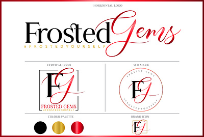 Frosted Jems Brand Logo 3d branding design graphic design illustration logo mockup signature ui ux vector