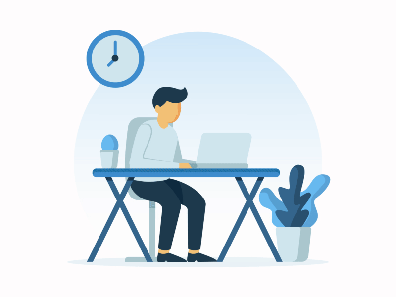 Work From Home Animation animation design freelancer graphic design illustration laptop work lottie management motion graphics online online work productivity remote remote work ui work work from home working