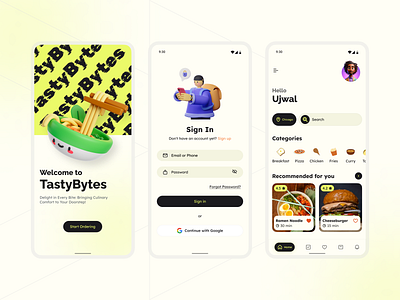 Tasty Bytes🍔 foodappdesign fooddelivery foodlovers foodorderingapp foodtech minimaldesign mobileappdesign modernui ui uiuxdesign