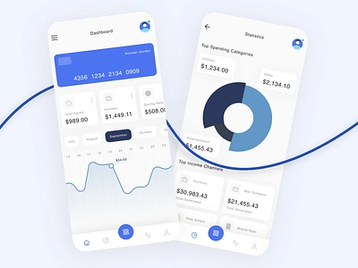 Finance Tracking App Design Figma & Adobe XD adobe xd app design app app design apps clean app design expense tracking app design figma app design finance app graphs design illustration modern design money app design pie chart design tracking app tracking money app ui ux