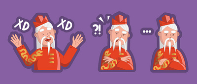 Master Fu cinese cook emoji red sticker