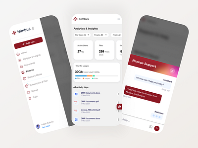 Nimbus - Cloud Storage cloud dashboard mobile ui