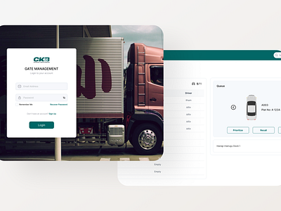 CKB - Gate Management Web App dashboard logistic parking ui web design