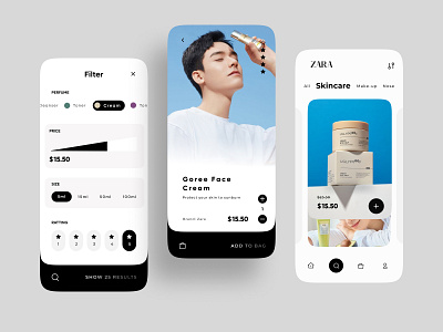 E-commerce Beauty Product App Design app design app ui beauty app beauty product e commerce e commerce app ecommerce app mobile design shop store