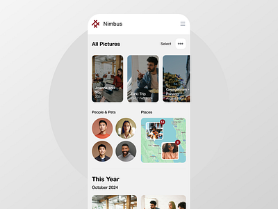 Nimbus - Photo Management design mobile photo storage ui