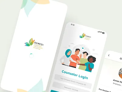 Rumah Remedi - Mobile App branding card illustration landing page mobile ui