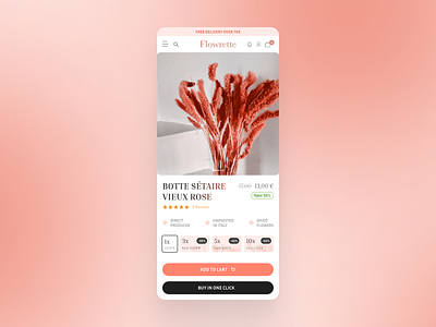 Flower Shop Website ecommerce design flower shop mobile design product details page product page responsive design ui ui design web design website design