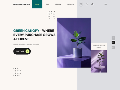 Green Canopy - Indoor Plants E-commerce Website ecommercedesign greenaesthetic indoor plants minimaldesign natureinspired onlineshopping plantshop shop sustainableliving ui