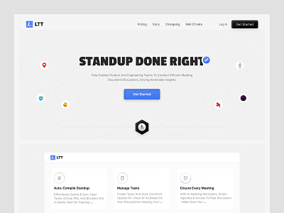 Streamline your standup meetings cleandesign designinspiration figmadesign meetingefficiency minimalui productivitytool saasdesign standupmeetings taskmanagemnet teamcollaboration uiuxdesign userexperiance webappdesign website design