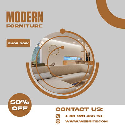 MODERN FORNITURE DESIGN Ad Shop Now Template ad design graphic design