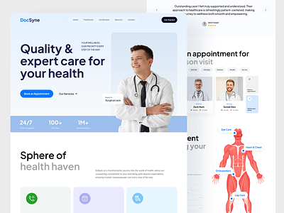 Doctors Appointment Website UIUX Design design interface product service startup ui ux web website