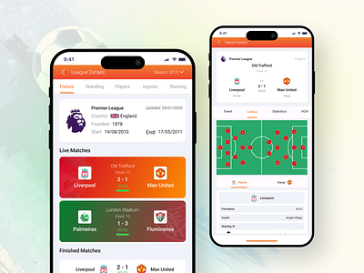 Futbol Live - Soccer Scoring app app branding football live scorte scoring soccer sports ui