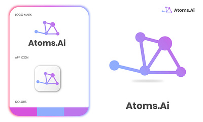 Atoms AI Logo with Gradient Design and Abstract Network Connecti ai artificial logo