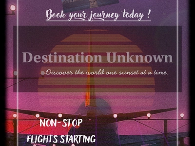 Destination Unknown: A vibrant airline campaign poster adobe photoshop branding campaign design creative branding digital design graphic design layout design logo photoshop poster design procreate typography