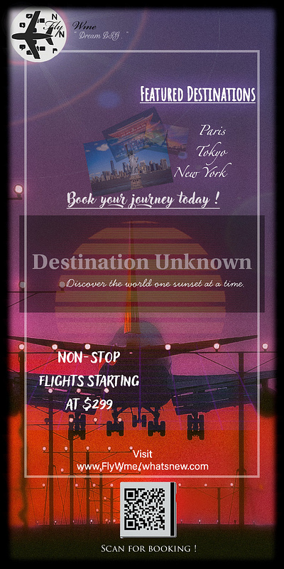 Destination Unknown: A vibrant airline campaign poster adobe photoshop branding campaign design creative branding digital design graphic design layout design logo photoshop poster design procreate typography