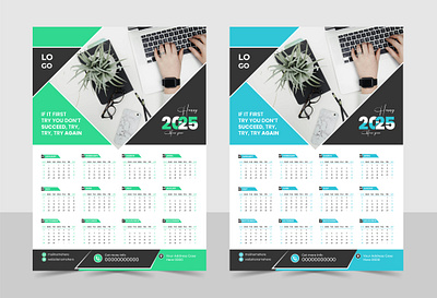 Corporate wall calendar business calendar corporate creative design french modern wall