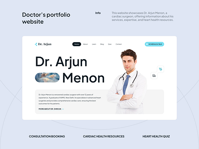 Doctor's Website cardiaccare doctorwebsite healthcaredesign healthtech medicalwebsite patientcare responsivedesign uiuxdesign userexperience webdesign