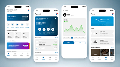 Burgan bank redesign app ui b2b banking clean clear ewallet finance inspiration ios money money transfer online wallet payment saas start up transactions uiux