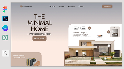 THE MINIMAL HOME – Real Estate Landing Page Design branding cleandesign figma graphic design landingpage logo minimalism modernaesthetic realestate realestatedesign ui uiux webdesign