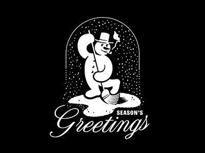 Sweeping Snowman design doodle drawing graphic design illustration logo seasons greetings snow snowman typography vector