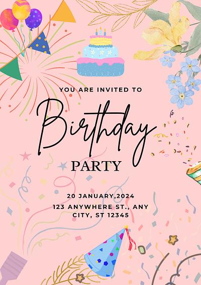 Poster for Birthday Invitation poster template