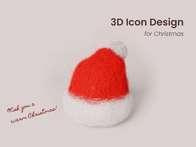 3d icon for Christmas 3d 3d illusration christmas design graphic design icon icon set illustration santa ui wool wool felt