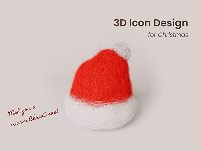 3d icon for Christmas 3d 3d illusration christmas design graphic design icon icon set illustration santa ui wool wool felt