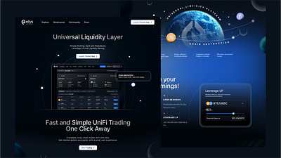 Elys Network Landing Page blockchain blue branding crypto landing layer network unifi universal