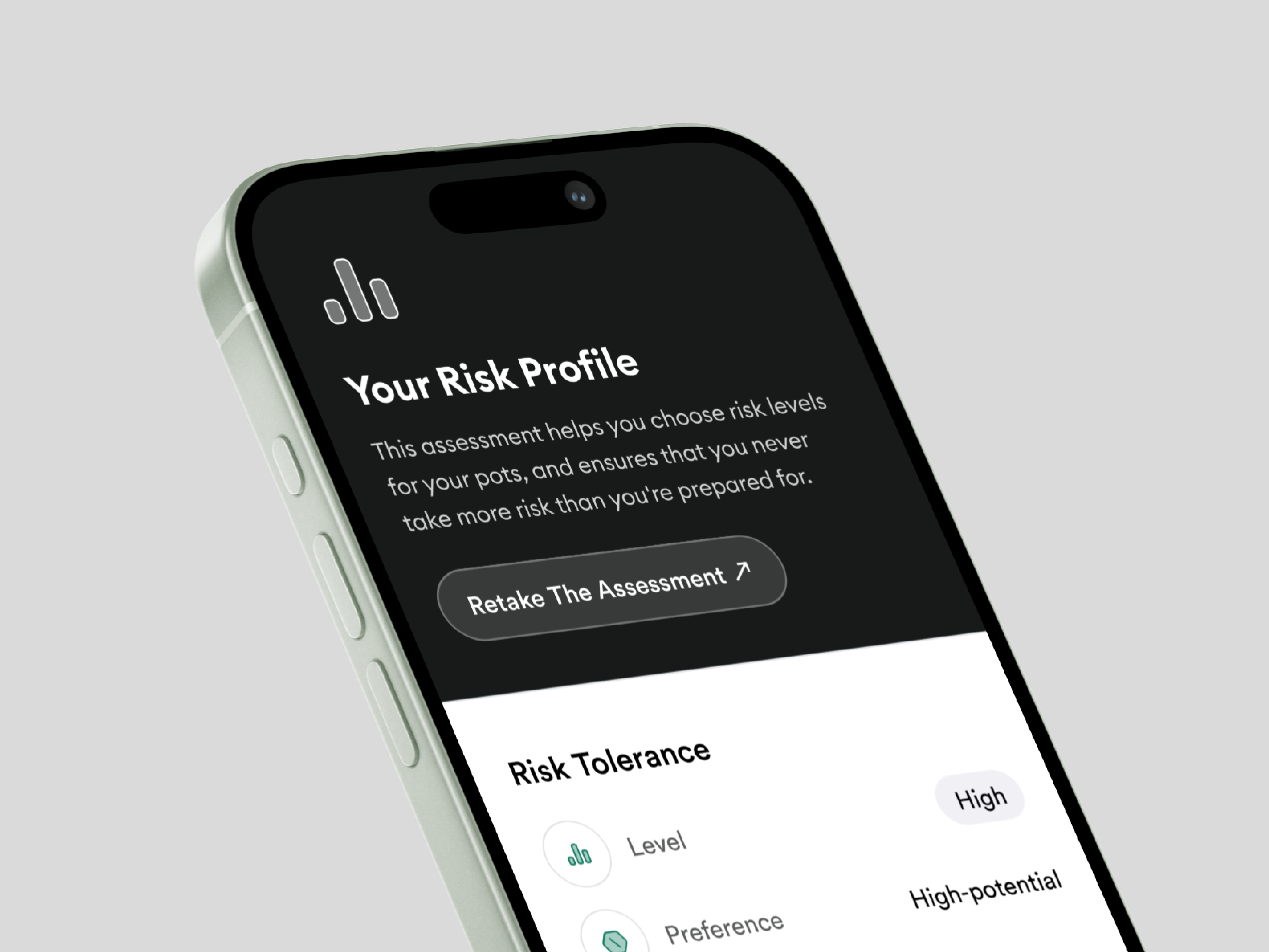 Profile Risk Assessments - Investment App appux financial app fintech intuitive finance investmentapp personal finance portfolio risk assessment user interface wealth management