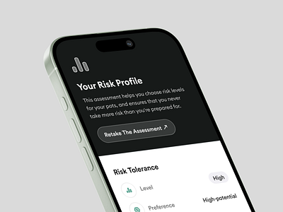 Profile Risk Assessments - Investment App appux financial app fintech intuitive finance investmentapp personal finance portfolio risk assessment user interface wealth management