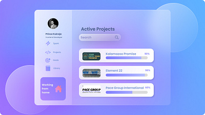 Glass Effect Project Tracker animation design glasseffect ui website