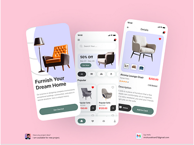 Furniture App Design Ui app design figma furiture mobolie ui ux