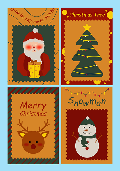 Christmas postcard design graphic design illustration