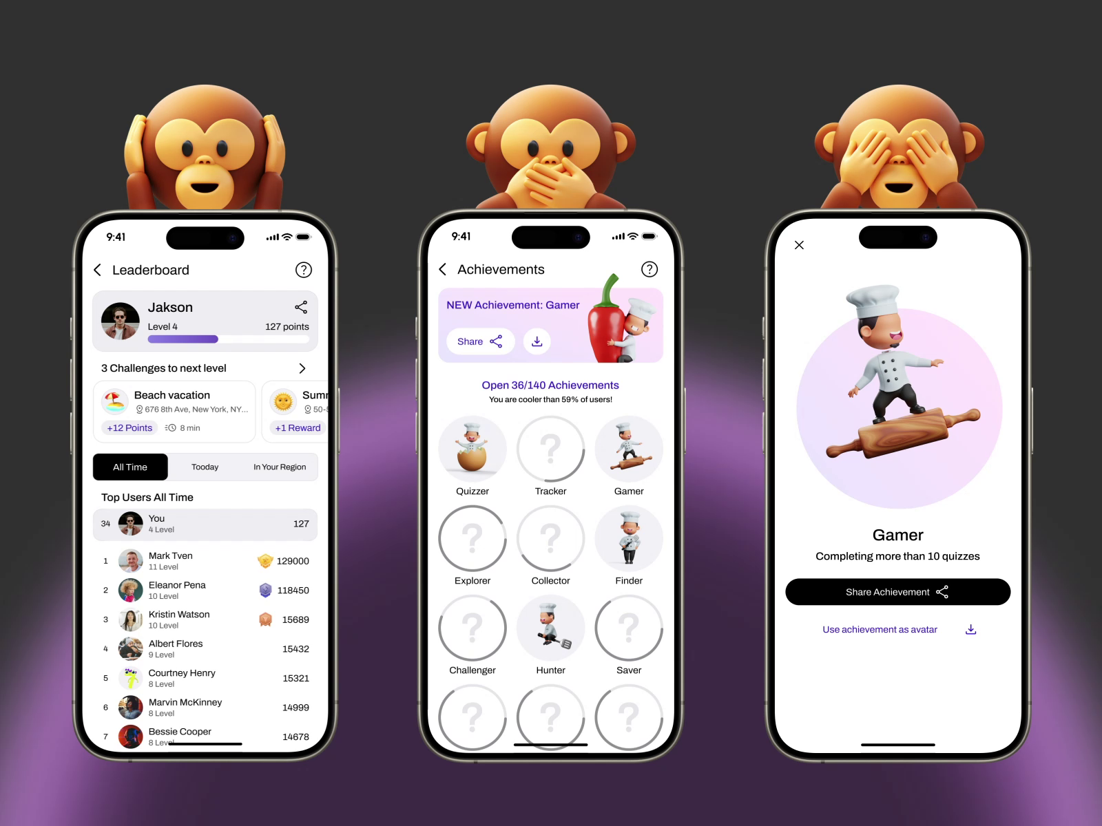 Engaging User Profile UI/UX Leaderboards & Achievements by KopytinaOlha ...