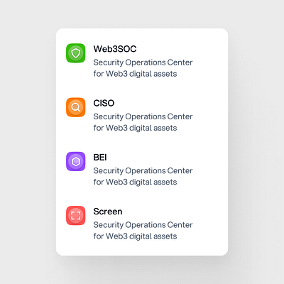 Web3 & Blockchain Security Product Icons Design bei blockchain ciso icon design light theme minimal navigation product icon design products saas screen ui ui design ux web3 web3 design web3soc