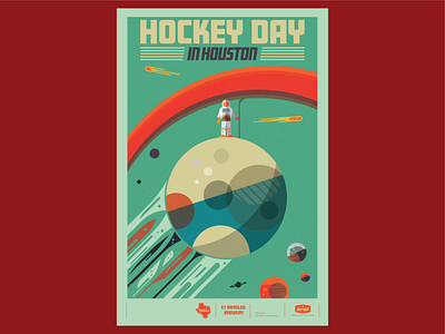 Hockey Day in Houston { poster design } artwork branding concept design festival art graphic design houston texas illustration logo nasa design space x poster art poster design