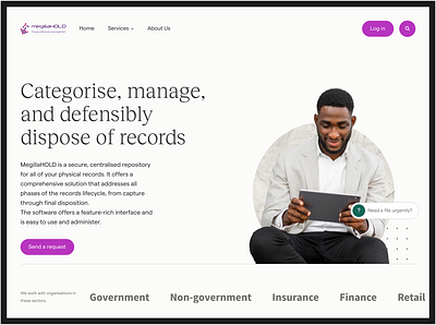 MegillaHold Physical Records Management - Saas Platform app design landing page design ui ui ux des website design