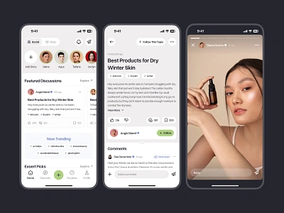 Comeuty - Beauty Community App app beauty comment community design forum group light mode mobile networking people reddit skincare social social media ui ui design uiux