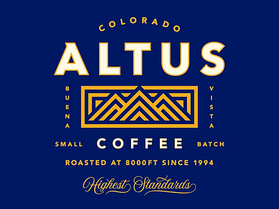 Altus-coffee shop branding altus coffee authentic coffee brand authentic coffee flavors boutique coffee brand brand brand indentity branding coffee shop brandig coffee shop logo design coffee shop logo inspiration colorado coffee heritage design high altitude coffee logo logo design mountain themed logo premium small batch roasts product brandimg specialty coffee