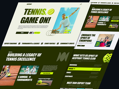 ACEPOINT; Sports Landing Page best sports website landing page landing page design sports landing page sports ui sports web sports website design tennis club website tennis sports tennis sports website design tennis ui ui uiux web web design web ui website design