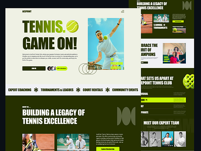 ACEPOINT; Sports Landing Page best sports website landing page landing page design sports landing page sports ui sports web sports website design tennis club website tennis sports tennis sports website design tennis ui ui uiux web web design web ui website design