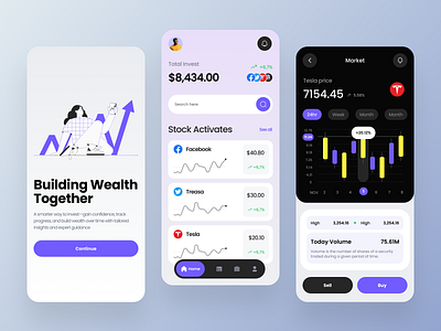 Stock Trading app app cryptocurrency currency design finance financial invest app investment ios mobile platform stock stock app stock trading app trading trading app ui ux